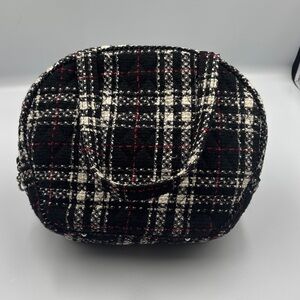 Vera Bradley Black and White Plaid Cosmetic Bag‎